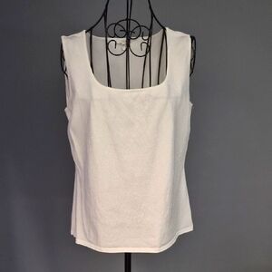 Vintage Escada Classic White Knit Sleeveless Top